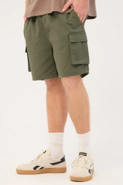 Relaxed Cargo Short Khaki Green