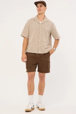 Relaxed Cargo Short Washed Brown