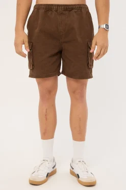 Relaxed Cargo Short Washed Brown