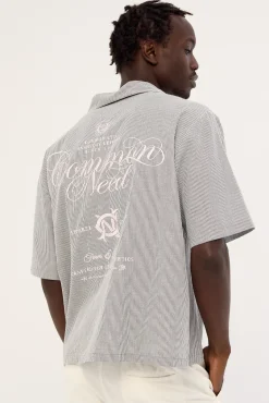 Relay Boxy Cropped Resort Shirt Off Black
