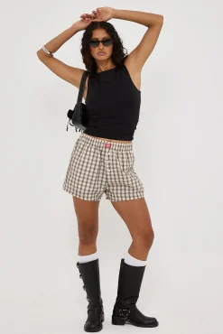 Release Check Boxer Shorts Oat/Brown Check