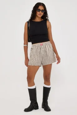 Release Check Boxer Shorts Oat/Brown Check