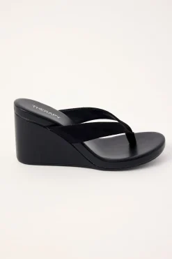 Ren Wedge Heel Black Microsuede