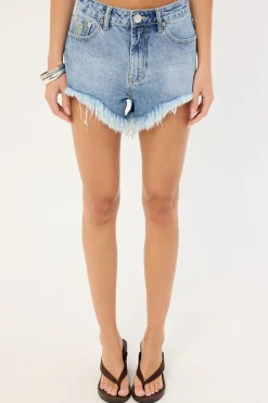 Renegades High Waist Denim Shorts Pretty Blue