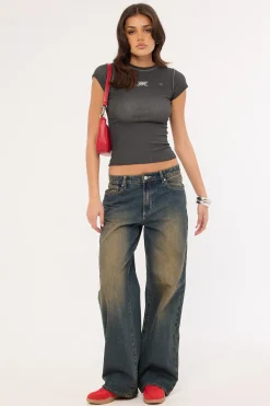 Requiem Street Baby Tee Washed Black