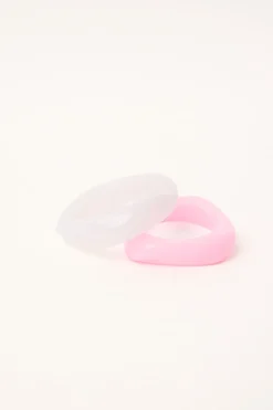 Resin Bangle 2 Pack Pink and White
