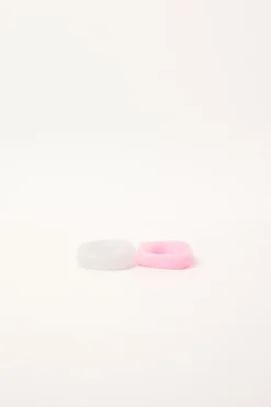 Resin Bangle 2 Pack Pink and White