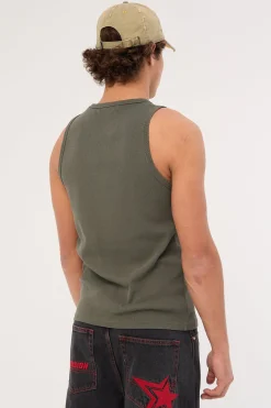 Restricted Singlet Tank Washed Khaki