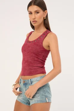 Retro Dukes Low Waist Mini Denim Shorts Texas Blue