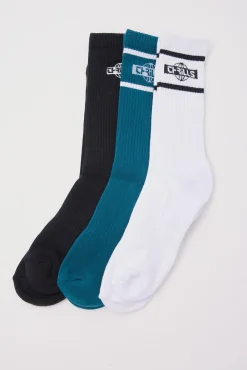 Reverb 3 Pack Sock Black/Jasper Green/White
