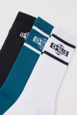 Reverb 3 Pack Sock Black/Jasper Green/White
