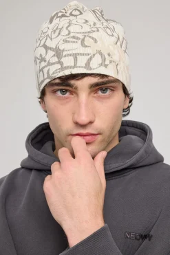 Reverse Skull Cap Beanie Off White