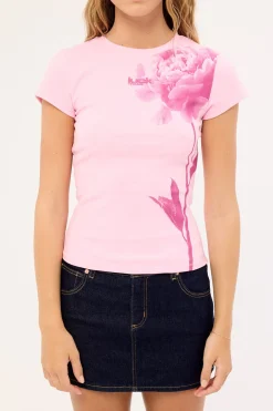 Reyna Flower Baby Tee Pink