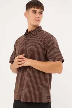 Reynolds Stripe Shirt Brown