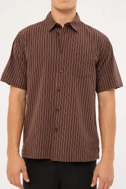Reynolds Stripe Shirt Brown
