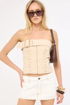 Rhode Mini Skort Porcelain Contrast Stitch