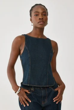 Rider Backless Top Indigo