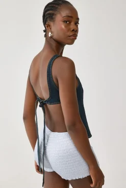 Rider Backless Top Indigo