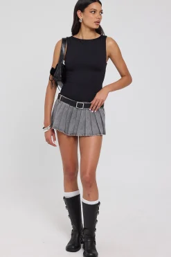 Rider Mini Skort Washed Grey