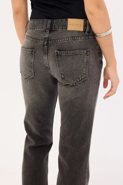 Rigid Low Rise Flare Jeans Washed Black Grey