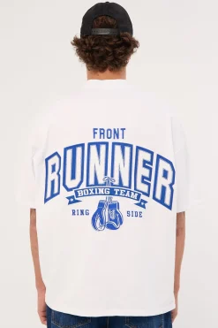 Ringside Tee White Cobalt