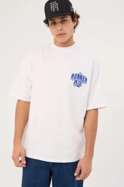 Ringside Tee White Cobalt