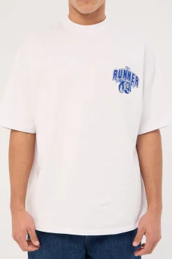 Ringside Tee White Cobalt
