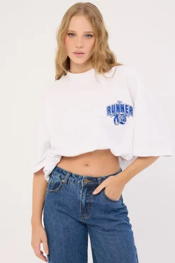Ringside Tee White Cobalt