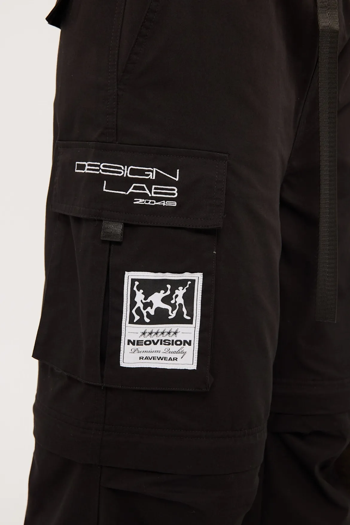 Ritual Wide Zip Off Cargo Pant Black