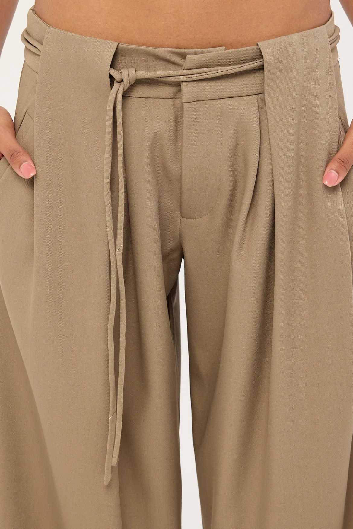 Rivela Tie Waist Trouser Taupe