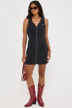 Robbie Denim Dress Ashen Black