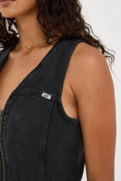 Robbie Denim Dress Ashen Black