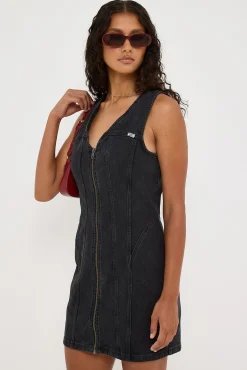 Robbie Denim Dress Ashen Black