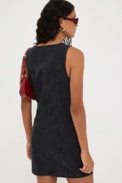 Robbie Denim Dress Ashen Black