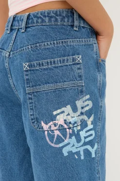 Rock Hot Low Rise Denim Shorts Middy Blue