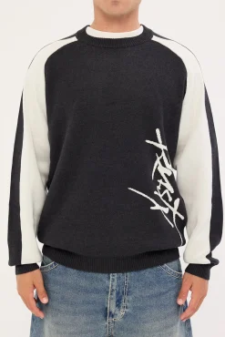 Roll Safe Boxy Knitted Crew Black Marle