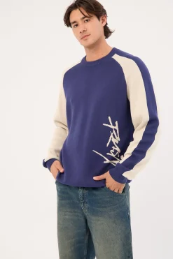 Roll Safe Boxy Knitted Crew Dark Blue