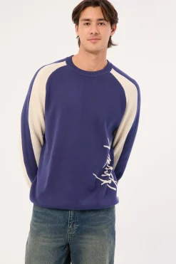 Roll Safe Boxy Knitted Crew Dark Blue