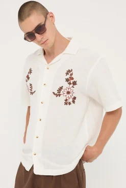 Rolla's Floral Embroider Bowler Natural