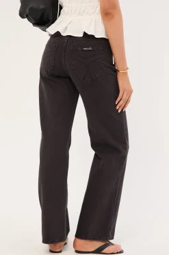 Rolla's Heidi Low Jean Stone Black