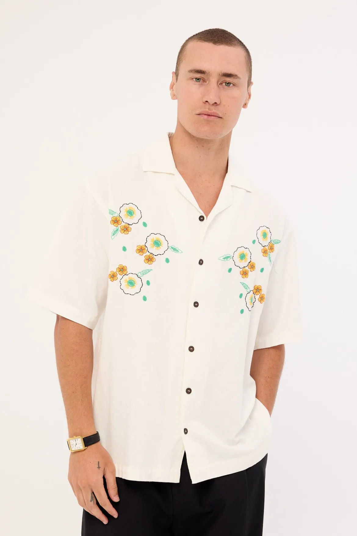 Rolla's Natsurtium Bowler Shirt Off White