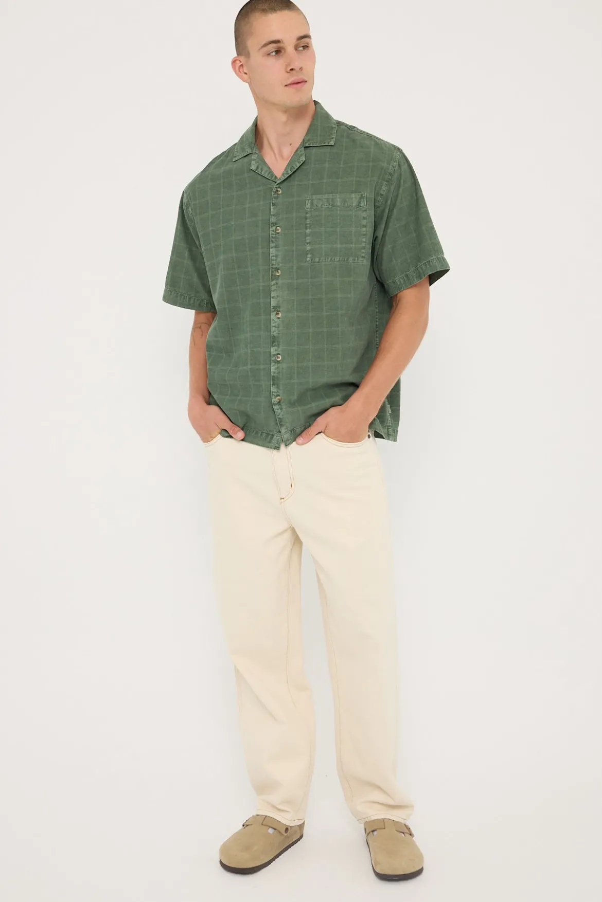 Rolla's Tile Cord Bowler Shirt Thyme