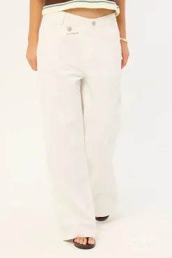 Romy Asymmetrical Drop Waistband White