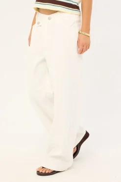 Romy Asymmetrical Drop Waistband White