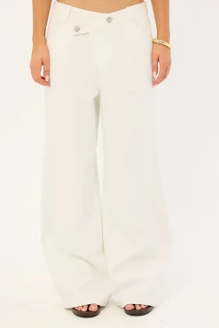 Romy Asymmetrical Drop Waistband White