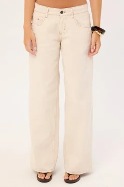 Roomy Extra Wide Low Rise Jeans Off White Denim
