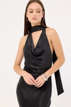 Rosanna Maxi Tie Dress Black