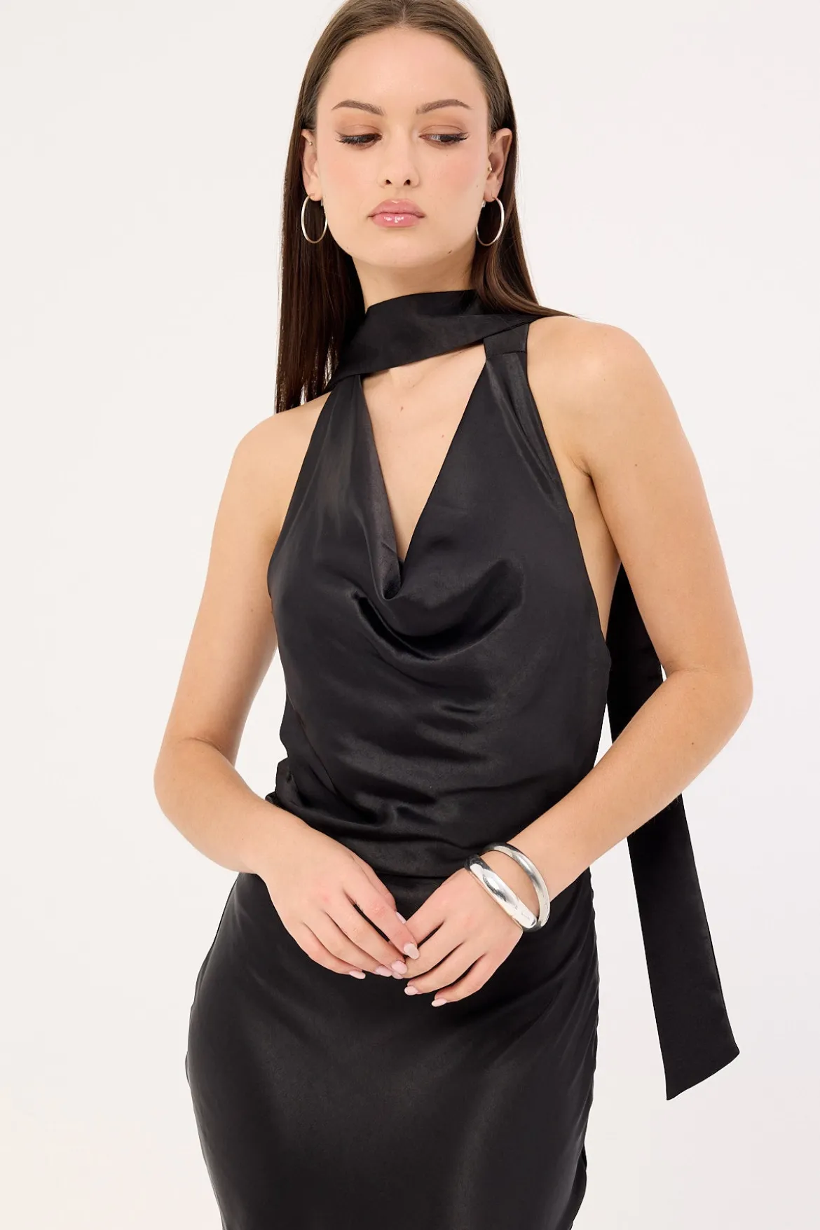 Rosanna Maxi Tie Dress Black
