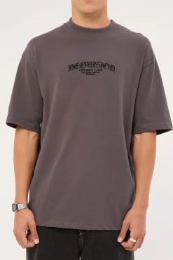 Rosebud Oversized Super Heavy Tee ASPHALT