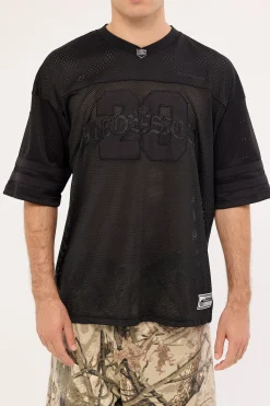 Rosebud V Neck Jersey Black